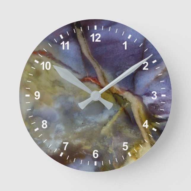 Lila Jasper Runde Wanduhr (Vorderseite)