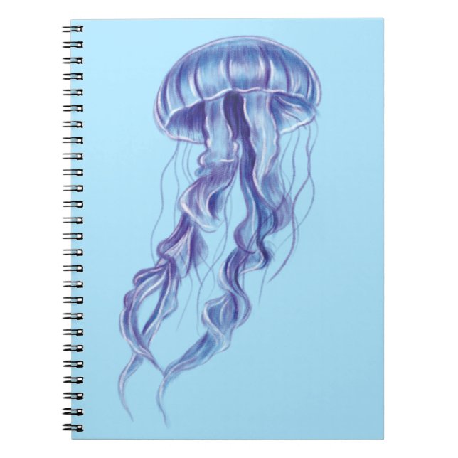 Lila Jellyfish-Illustration Notizblock (Vorderseite)