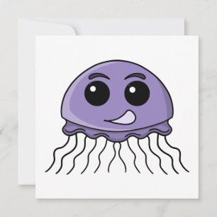 Lila Jellyfriend Cartoon Feiertagskarte