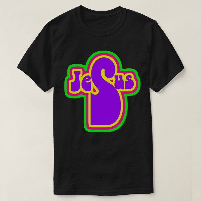 Lila Jesus Cross T-Shirt (Design vorne)
