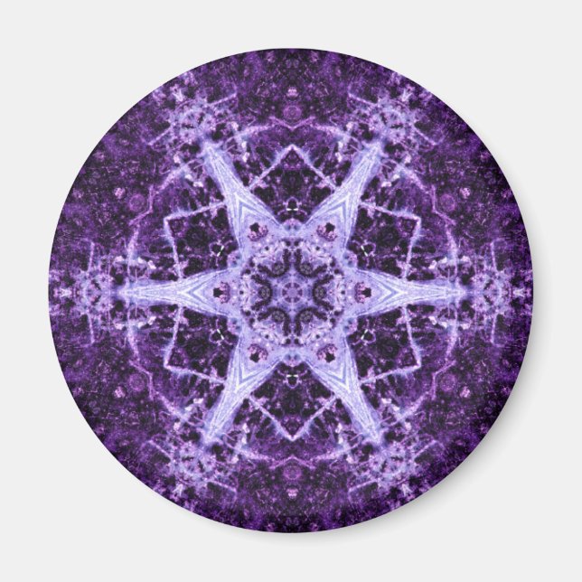 Lila Jewel Crystal Round Magnet (Vorne)