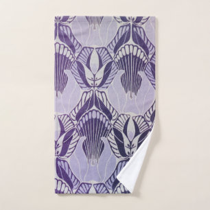 lila,Jugendstil,Vintag,Wiederbelebung,Muster,Blume Handtuch