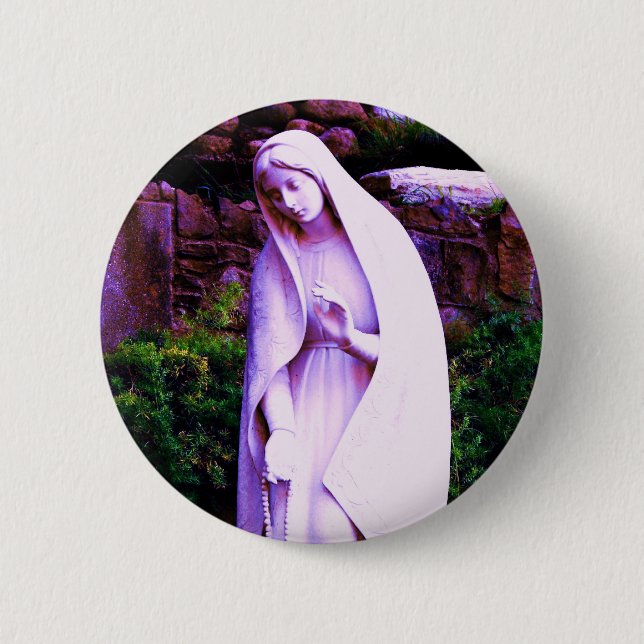 Lila Jungfrau Mary Button geändert (Vorderseite)
