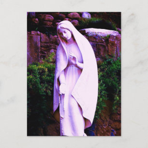 Lila Jungfrau Mary Garden Statue geändert Postkarte