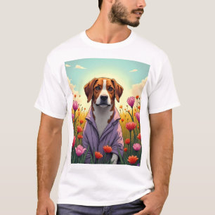 Lila Jungtier in Blüte T-Shirt