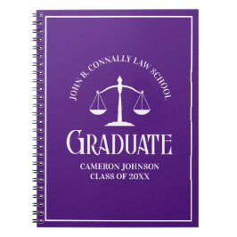 Lila juristische Fakultät Personalisierter Abschlu Notizblock