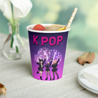 Lila K-Pop-Geburtstagsfeier Pappbecher