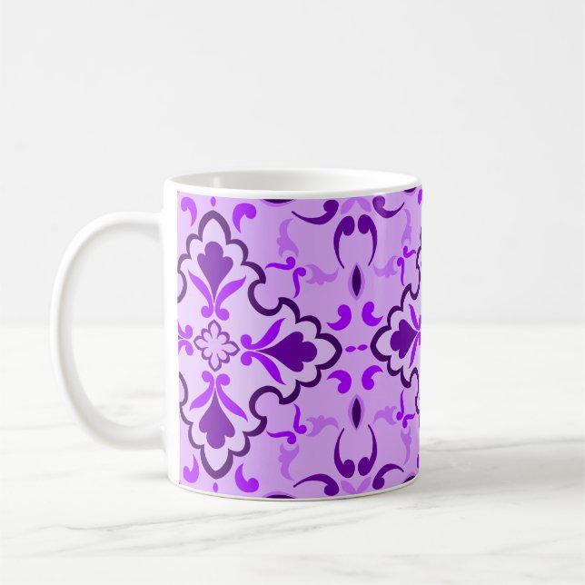 Lila Kachelmuster Kaffeetasse (Links)