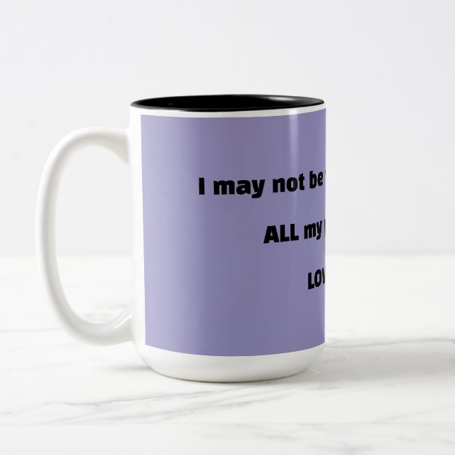 Lila KAFFEE-SPASS Zweifarbige Tasse (Links)