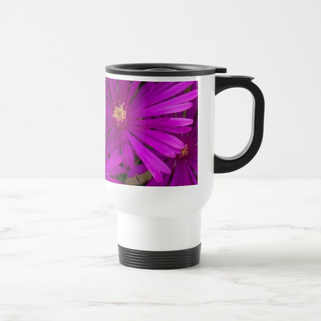 Lila Kaktus-Blumen-Tasse Reisebecher (Rechts)
