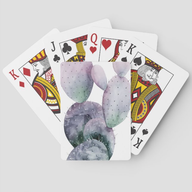 Lila Kaktus Spielkarten (Rückseite)