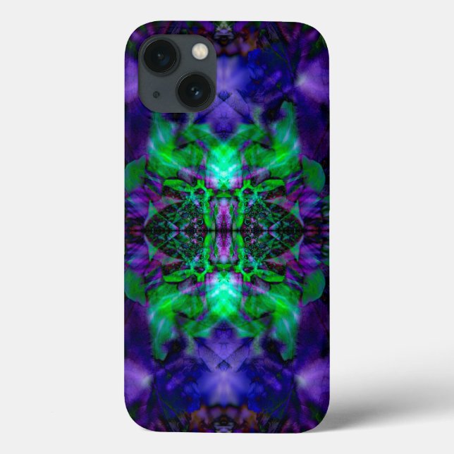Lila Kaleidoskop-Blume Case-Mate iPhone Hülle (Rückseite)