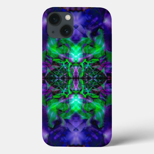 Lila Kaleidoskop-Blume Case-Mate iPhone Hülle (Rückseite)