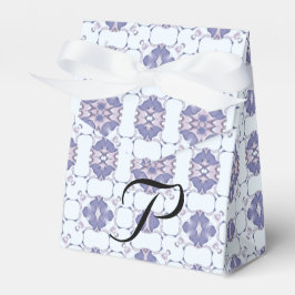 Lila Kaleidoskop-Muster #1 Monogramm Geschenkschachtel