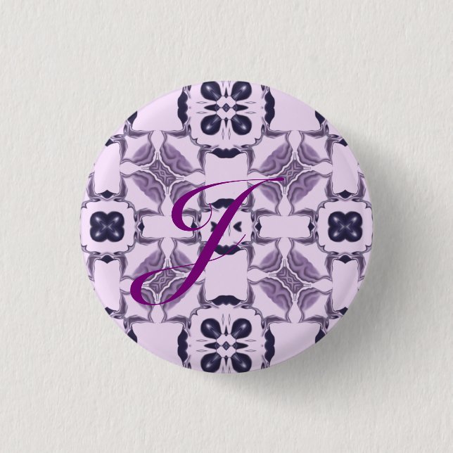 Lila Kaleidoskop-Muster #2 Button (Vorderseite)