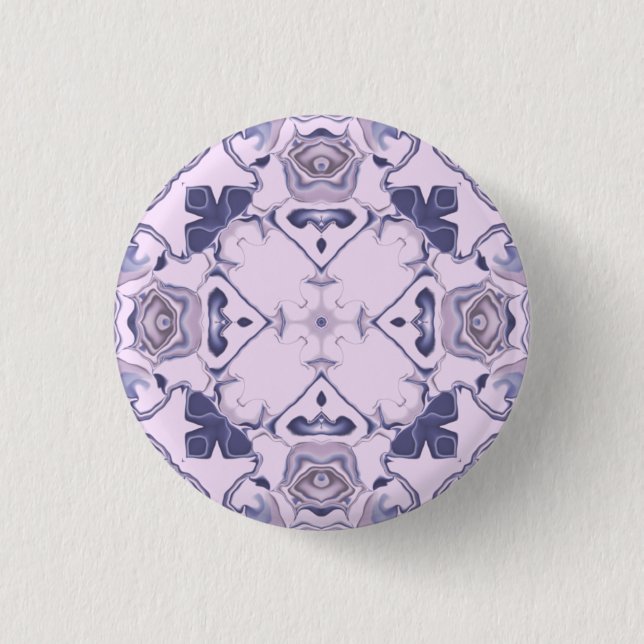 Lila Kaleidoskop-Muster #3 Button (Vorderseite)