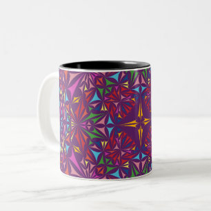 Lila Kaleidoskop-Verziertes Muster Zweifarbige Tasse