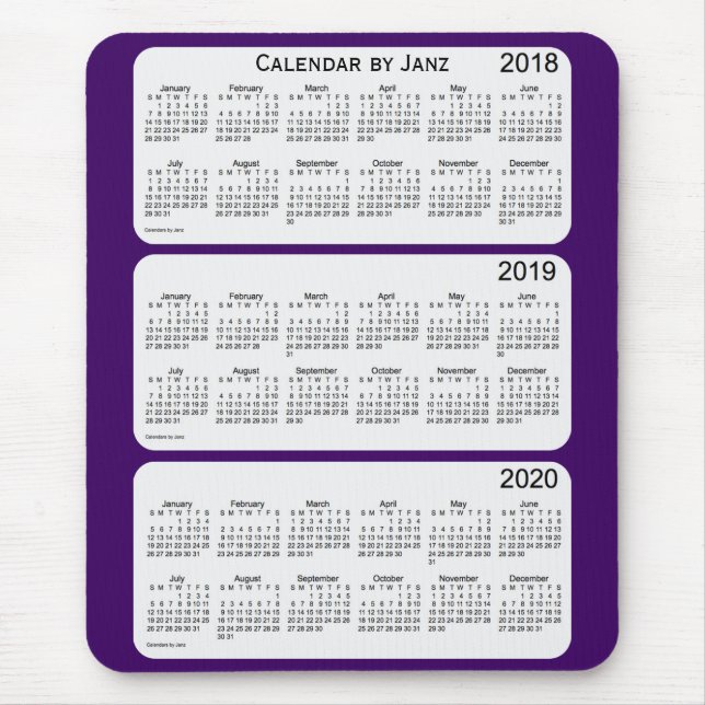 Lila Kalender 2018-2020 von Janz Mousepad (Vorne)