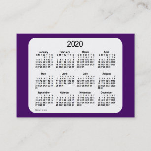 Lila Kalender 2020 von Janz Visitenkarte