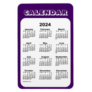 lila Kalender 2024 von Janz 4x6 Magnet
