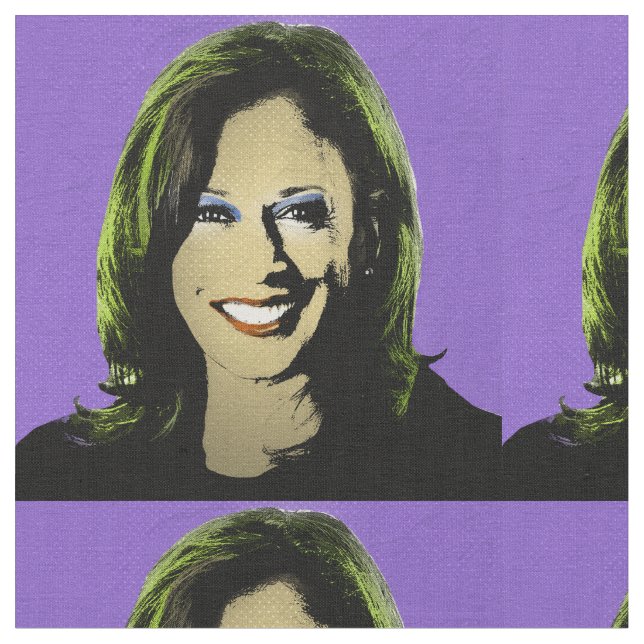 Lila Kamala Harris Pop Art Stoff (Nahaufnahme)