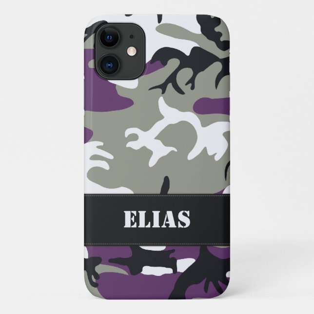 Lila Kamouflage Case-Mate iPhone Hülle (Rückseite)