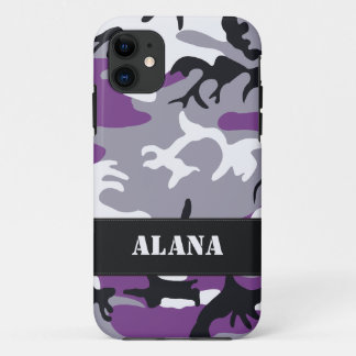 Lila Kamouflage iPhone 11 Hülle