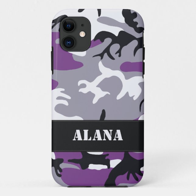 Lila Kamouflage Case-Mate iPhone Hülle (Rückseite)