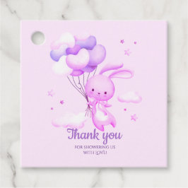 Lila Kaninchen Babydusche Danke Geschenkanhänger