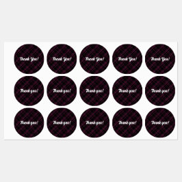 Lila Kariert | Vielen Dank | Runde wasserdichte Et Etiketten