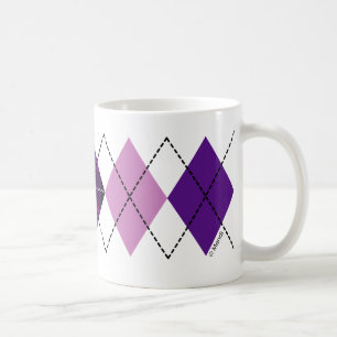 Lila karierte Rauten-Tassen Kaffeetasse