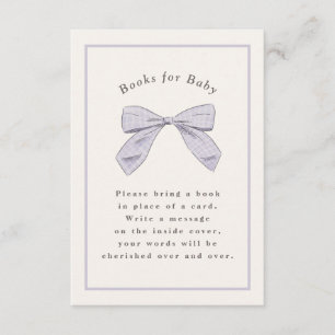 Lila Karierter Bow Elegante Babydusche Begleitkarte