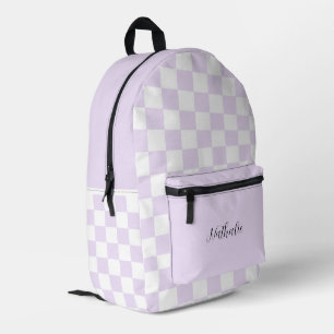Lila karierter Rucksack