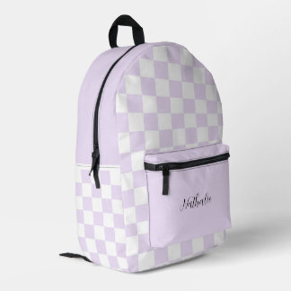 Lila karierter Rucksack