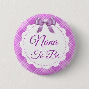 Lila Karierter und Bow Great Nana Button