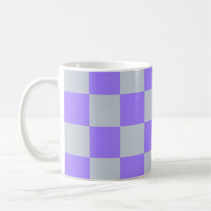 Lila kariertes Gingham-Muster Kaffeetasse