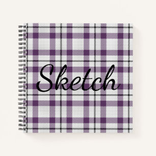 Lila Kariertes Sketchbook Notizbuch