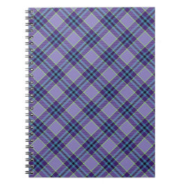Lila Kariertes Tartan 1 in Lavendel & Blue Notizblock