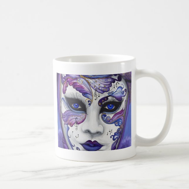 Lila Karnevals-Maske durch PSOVART Tasse (Rechts)