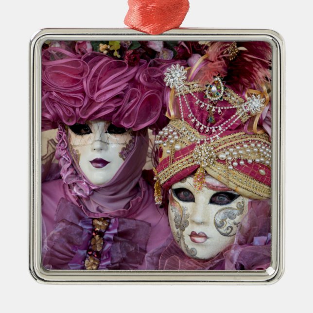 Lila Karnevalskostüm, Venedig Silbernes Ornament (Vorne)