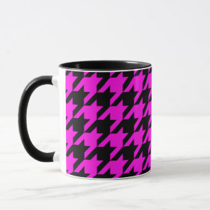 Lila Karo für Schwarzes Hahnentrittmuster Tasse