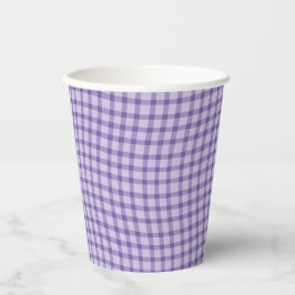 Lila Karo Gingham Nahtloses Muster Pappbecher
