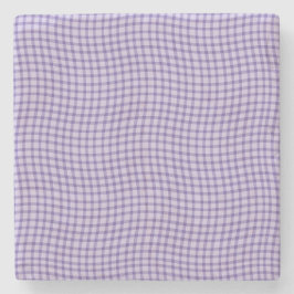 Lila Karo Gingham nahtloses Muster Steinuntersetzer