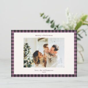 Lila Karo-Grenze Foto Rustikales Weihnachten