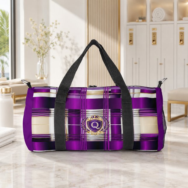 Lila Karo Monogramm-Tasche Duffle Bag (Stylish Classic Plaid Duffle Bag)