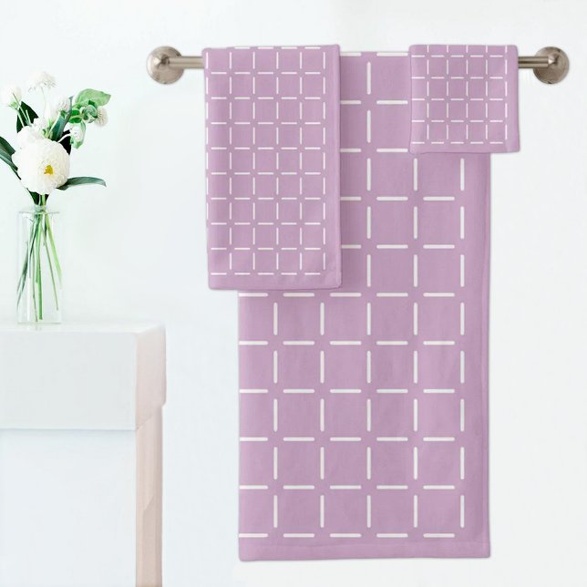 Lila Karomuster Handtuch Badhandtuch Set (Von Creator hochgeladen)