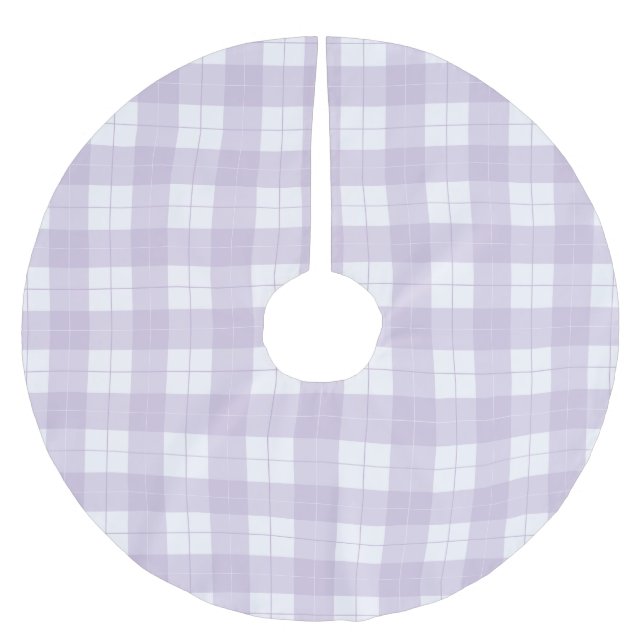Lila Karomuster Polyester Weihnachtsbaumdecke (Vorderseite)