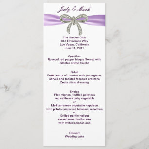 Lila Karte des Diamond Bow Wedelmenüs