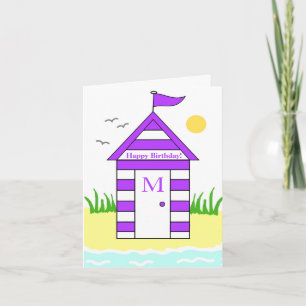Lila Karte für Beach Hut