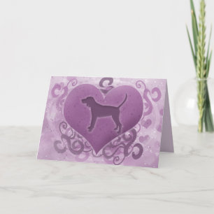 Lila Karte Redbone Coonhoundvalentines Tages